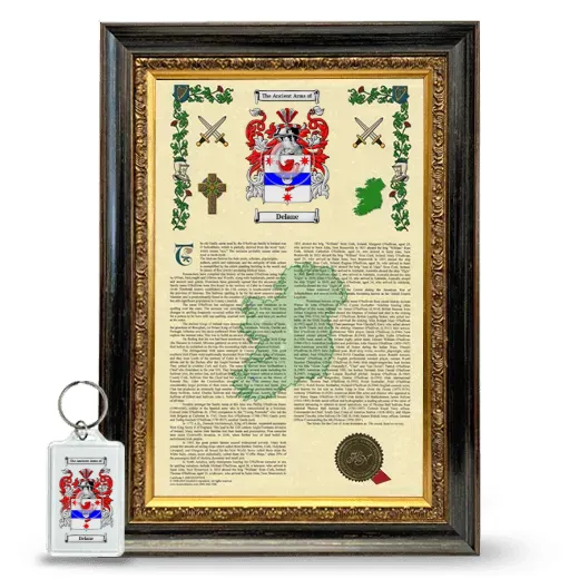 Delane Framed Armorial History and Keychain - Heirloom