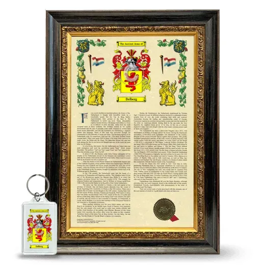 Delberg Framed Armorial History and Keychain - Heirloom