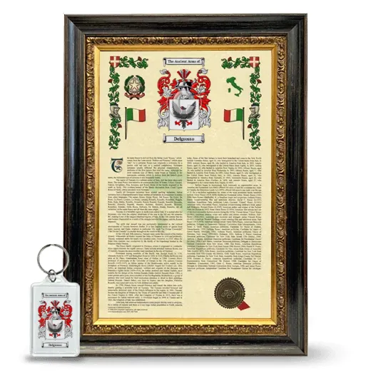Delgrosso Framed Armorial History and Keychain - Heirloom
