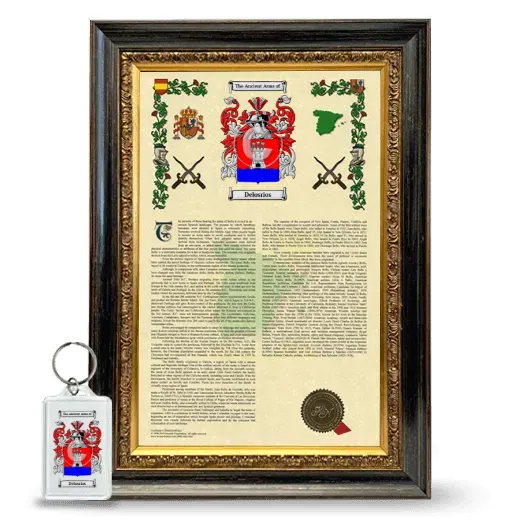 Delosrios Framed Armorial History and Keychain - Heirloom