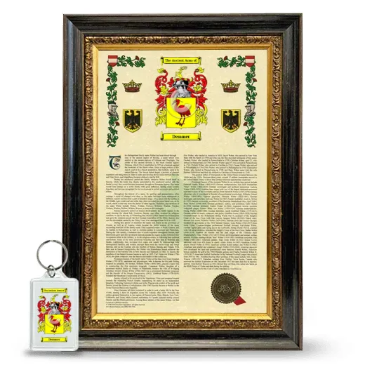 Demmer Framed Armorial History and Keychain - Heirloom