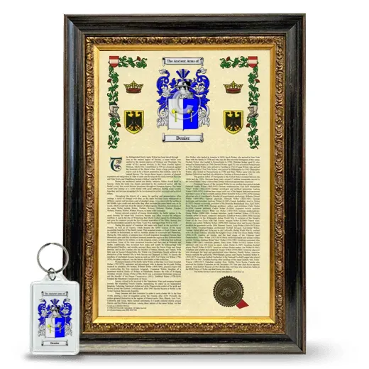 Denier Framed Armorial History and Keychain - Heirloom
