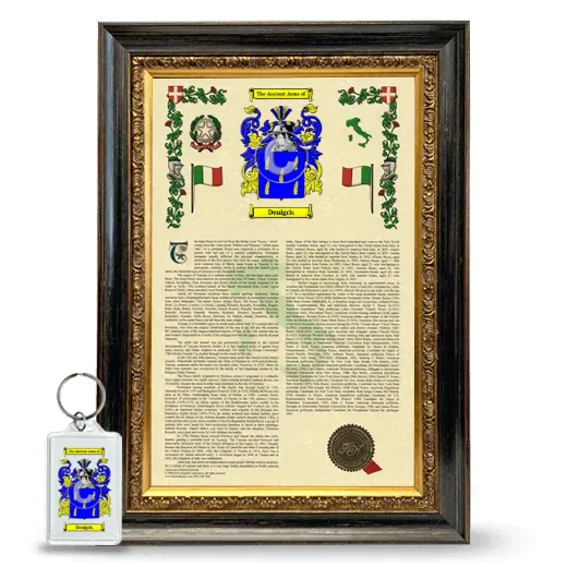 Denigris Framed Armorial History and Keychain - Heirloom