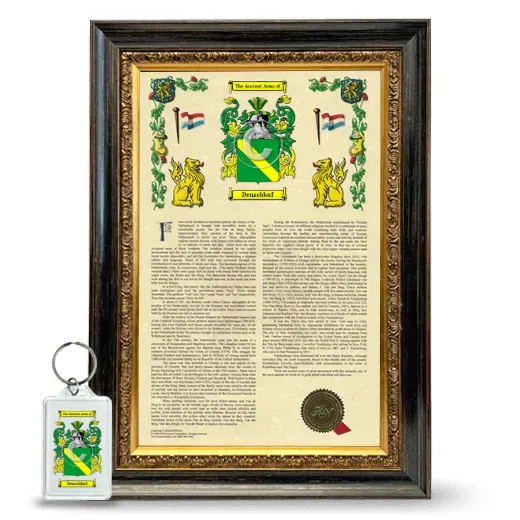 Denzeldorf Framed Armorial History and Keychain - Heirloom