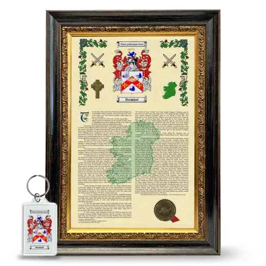 Dermind Framed Armorial History and Keychain - Heirloom