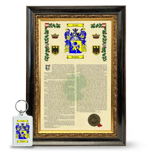Deruyter Framed Armorial History and Keychain - Heirloom