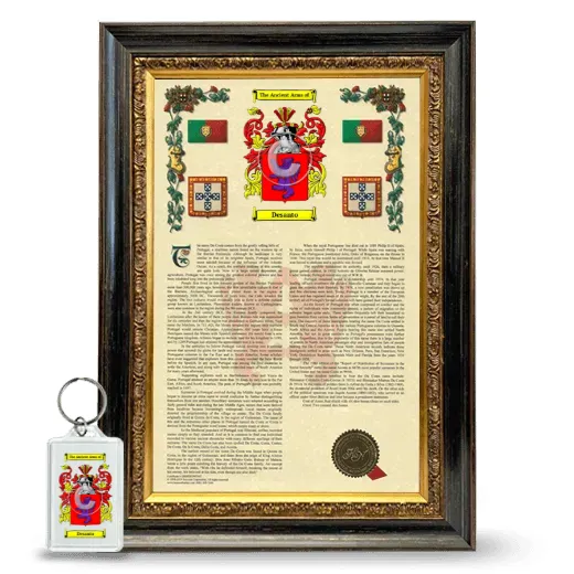 Desanto Framed Armorial History and Keychain - Heirloom
