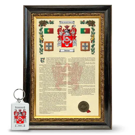 Desosa Framed Armorial History and Keychain - Heirloom