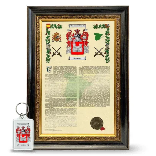 Devalero Framed Armorial History and Keychain - Heirloom