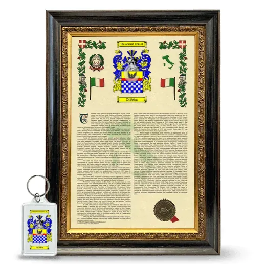 Di folca Framed Armorial History and Keychain - Heirloom