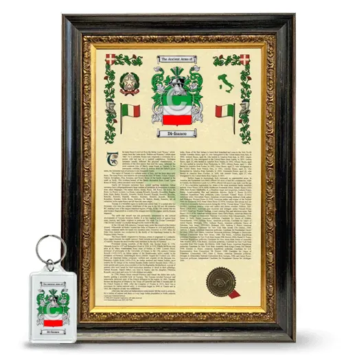 Di-franco Framed Armorial History and Keychain - Heirloom