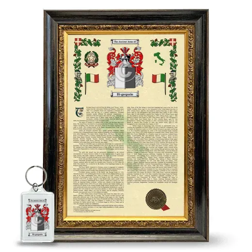 Di-gregorio Framed Armorial History and Keychain - Heirloom