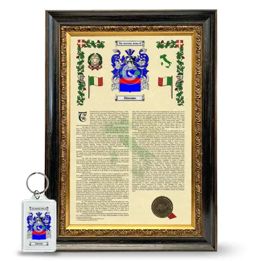 Diacono Framed Armorial History and Keychain - Heirloom