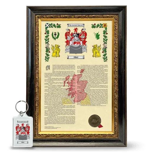Dibel Framed Armorial History and Keychain - Heirloom