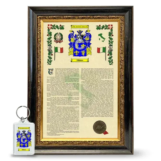 Dibiase Framed Armorial History and Keychain - Heirloom