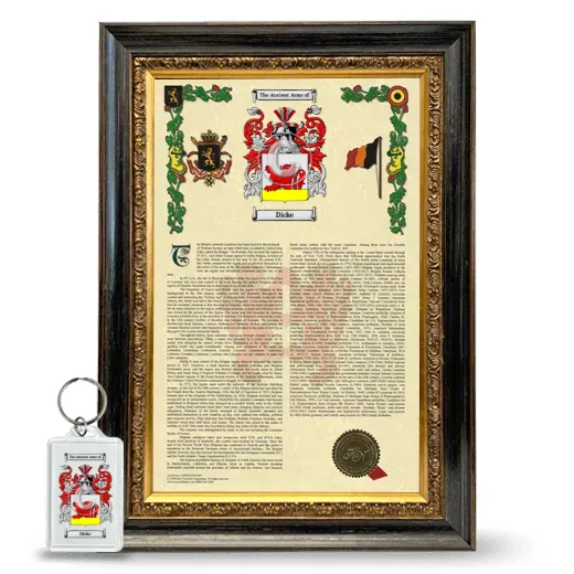 Dicke Framed Armorial History and Keychain - Heirloom