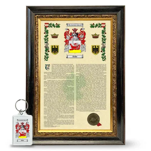 Dicke Framed Armorial History and Keychain - Heirloom