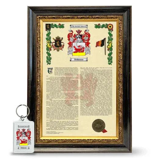 Dickmann Framed Armorial History and Keychain - Heirloom