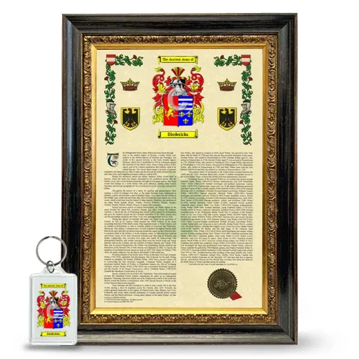 Diedericks Framed Armorial History and Keychain - Heirloom