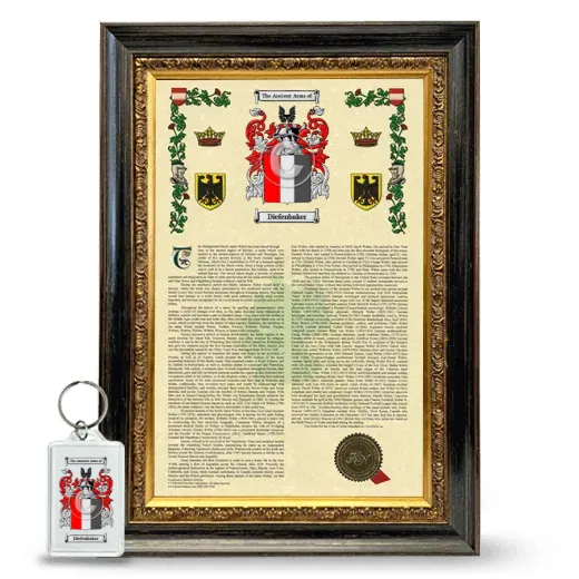 Diefenbaker Framed Armorial History and Keychain - Heirloom