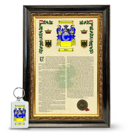 Diem Framed Armorial History and Keychain - Heirloom