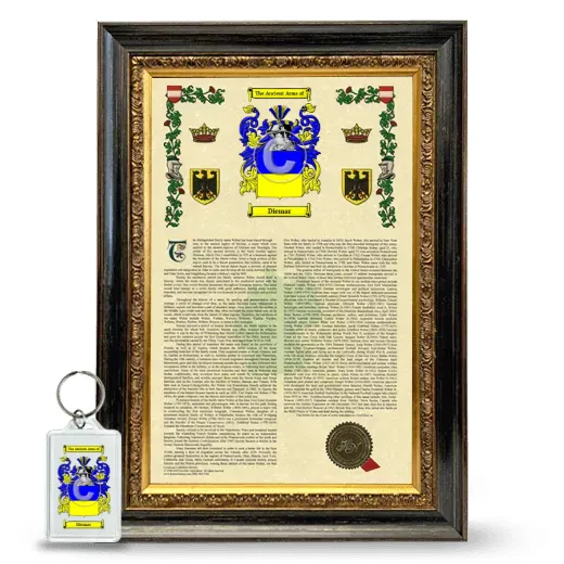Diemar Framed Armorial History and Keychain - Heirloom
