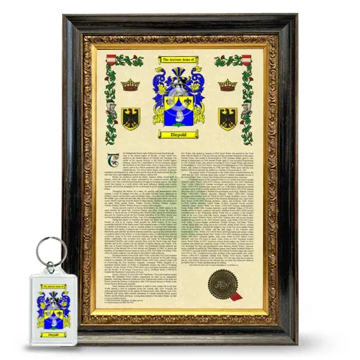 Diepold Framed Armorial History and Keychain - Heirloom