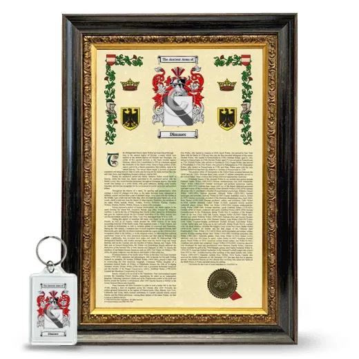 Dimmer Framed Armorial History and Keychain - Heirloom