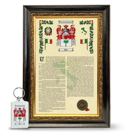 Dino Framed Armorial History and Keychain - Heirloom