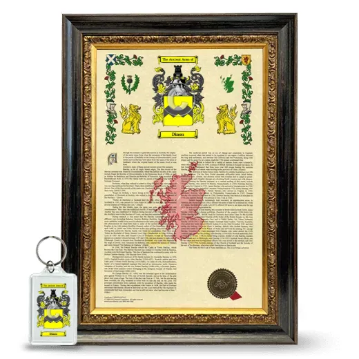 Dinon Framed Armorial History and Keychain - Heirloom