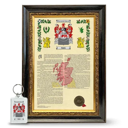 Dipley Framed Armorial History and Keychain - Heirloom