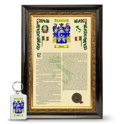 Diprosa Framed Armorial History and Keychain - Heirloom