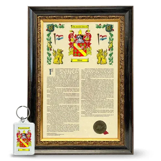Diver Framed Armorial History and Keychain - Heirloom