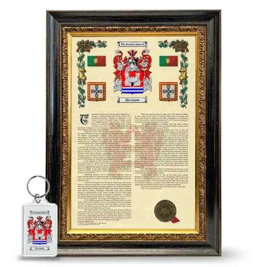 Do-couto Framed Armorial History and Keychain - Heirloom