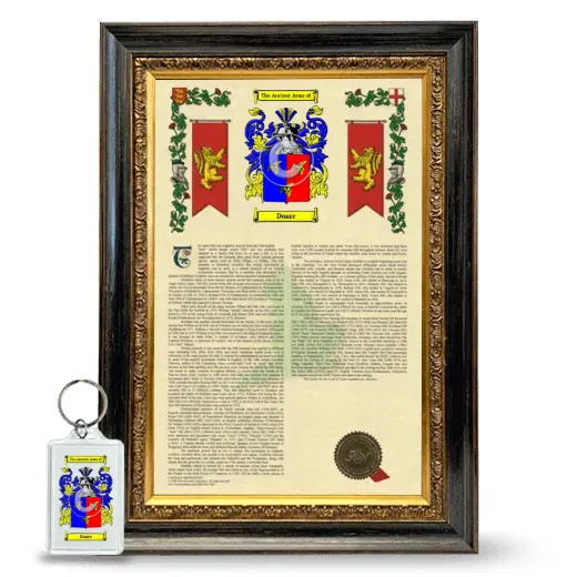 Doare Framed Armorial History and Keychain - Heirloom
