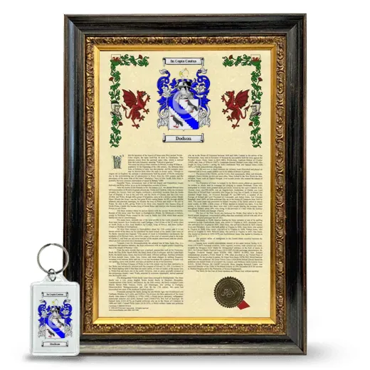 Dodson Framed Armorial History and Keychain - Heirloom