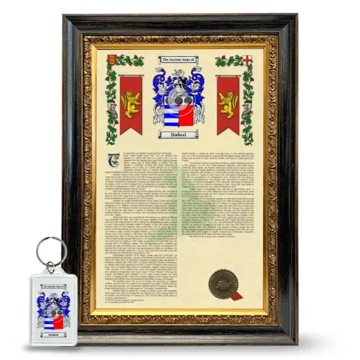 Dodwal Framed Armorial History and Keychain - Heirloom
