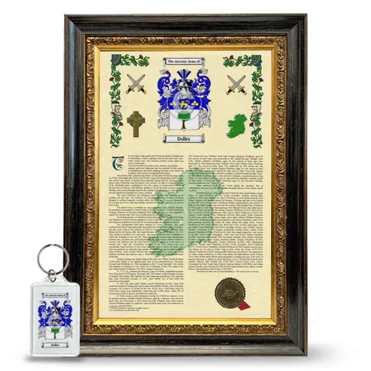Dolley Framed Armorial History and Keychain - Heirloom