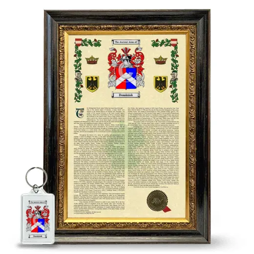 Dominiak Framed Armorial History and Keychain - Heirloom