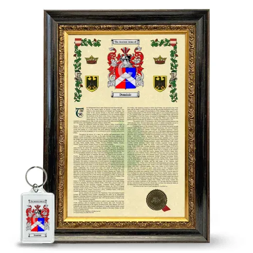 Dominic Framed Armorial History and Keychain - Heirloom