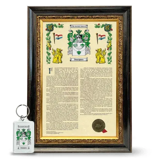 Doncquers Framed Armorial History and Keychain - Heirloom