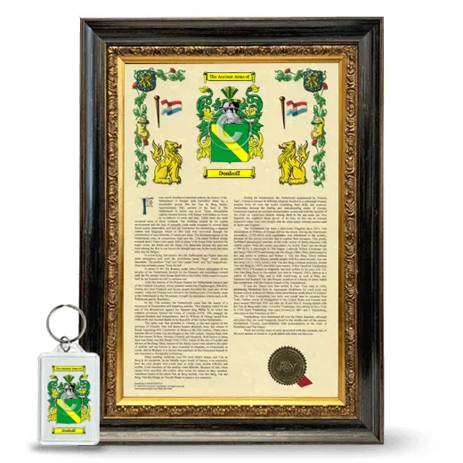 Donhoff Framed Armorial History and Keychain - Heirloom