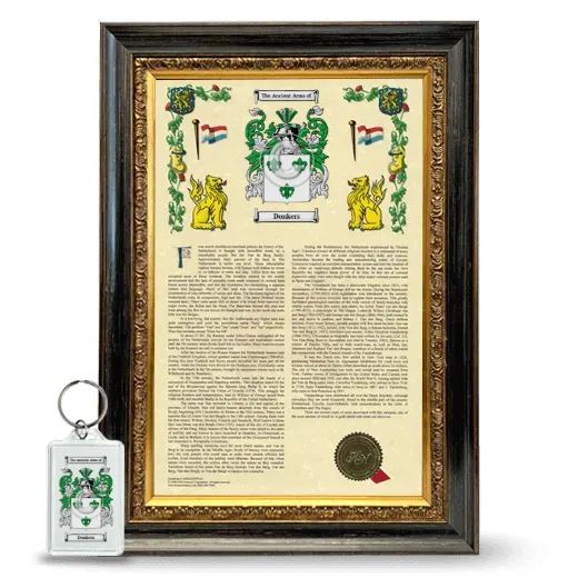 Donkers Framed Armorial History and Keychain - Heirloom