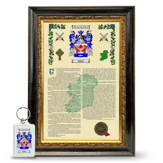 Donley Framed Armorial History and Keychain - Heirloom