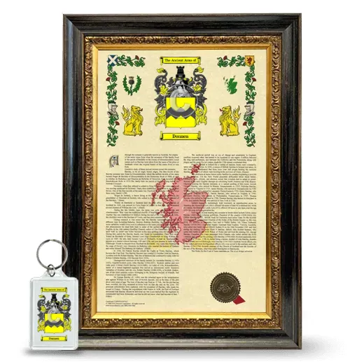Donnen Framed Armorial History and Keychain - Heirloom