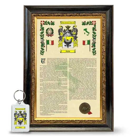 Doria Framed Armorial History and Keychain - Heirloom