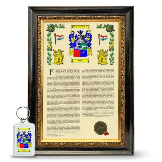 Dorn Framed Armorial History and Keychain - Heirloom