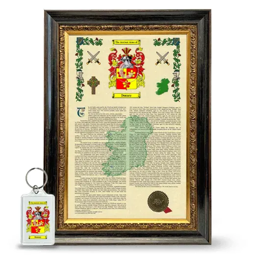 Dorney Framed Armorial History and Keychain - Heirloom