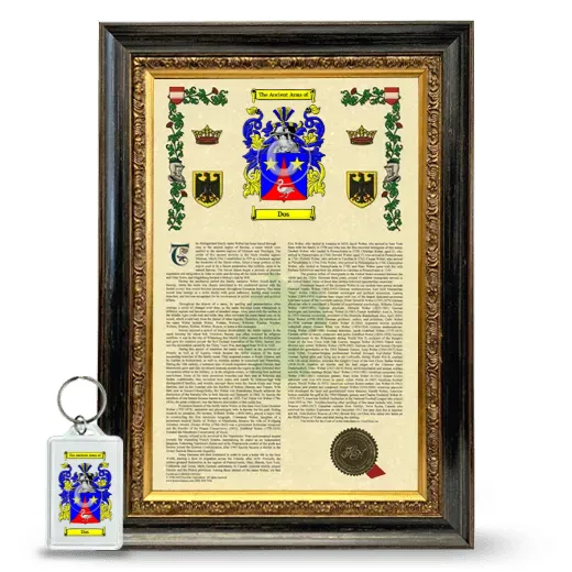 Dos Framed Armorial History and Keychain - Heirloom