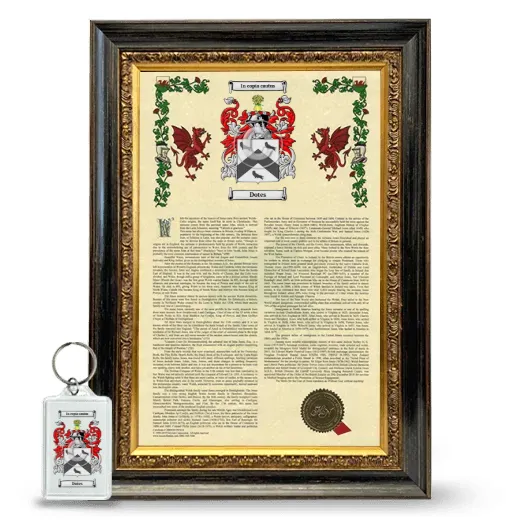 Dotes Framed Armorial History and Keychain - Heirloom